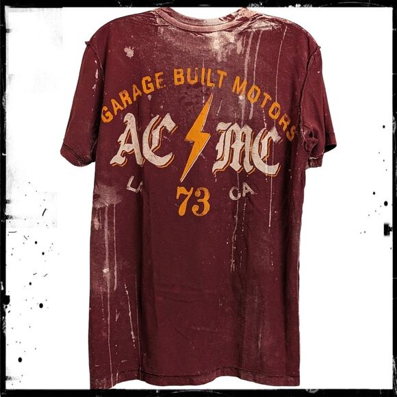 Reversible AFFLICTION Warpath American Customs Warlord Native T-Shirt Red Men S - Picture 4 of 10